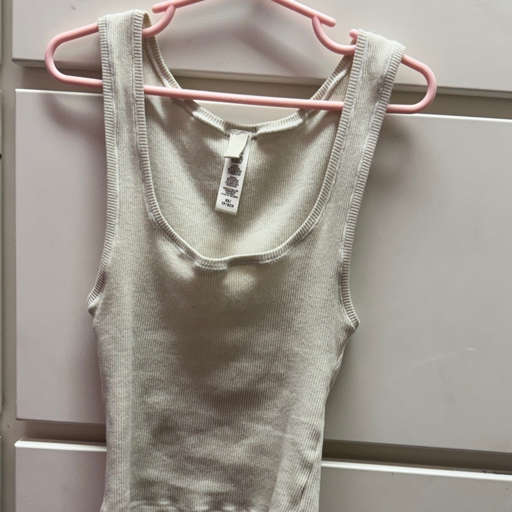 SKIMS Cream Ribbed Tank Top